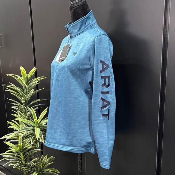 AriatTek Team Mid States SMU 1/2 zip Sweatshirt, fleece-lined,embroidered sleeve - Picture 2 of 9